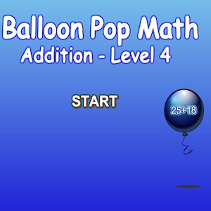 Balloon Pop Math Addition Level 4