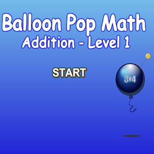 Balloon Pop Math Addition – Level 1