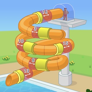 Subtraction-Activity-At-Water-Pool-Slide