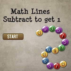 Math Lines Subtract To Get 1